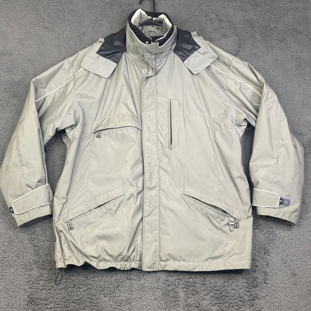 Bogner Ski Jacket Mens 42 Gray Zip Hooded Snowboard Outdoor Hooded